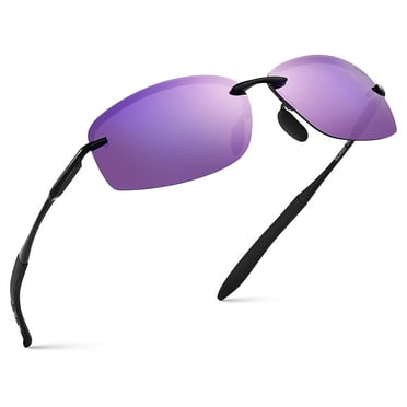 Xagger Polarized Rimless Driving Sunglasses for Men Metal Frame Anti-Glare UV400 Protection Sun Glasses
