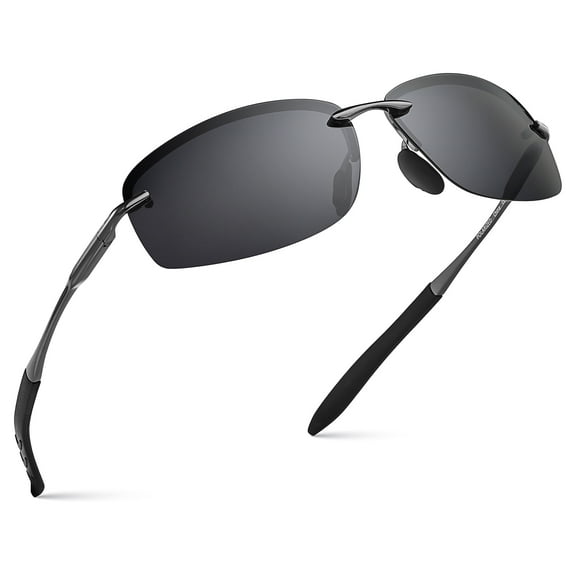 Xagger Polarized Rimless Driving Sunglasses for Men Metal Frame Anti-Glare UV400 Protection Sun Glasses