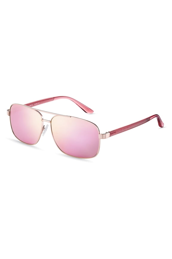 Polarized Square Aviator Sunglasses for Men Classic Driving Fishing Golf Metal Frame UV400 Sun Glasses