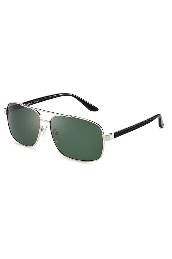 Polarized Square Aviator Sunglasses for Men Classic Driving Fishing Golf Metal Frame UV400 Sun Glasses