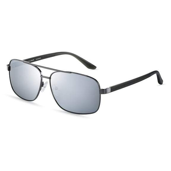 Xagger Polarized Square Aviator Sunglasses for Men Classic Driving Fishing Golf Metal Frame UV400 Sun Glasses