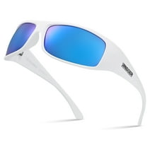 Xagger Polarized Sunglasses for Men and Women Rectangular Wrap Around Sports Shades Driving Fishing Running Anti-Glare UV400 Sun Glasses