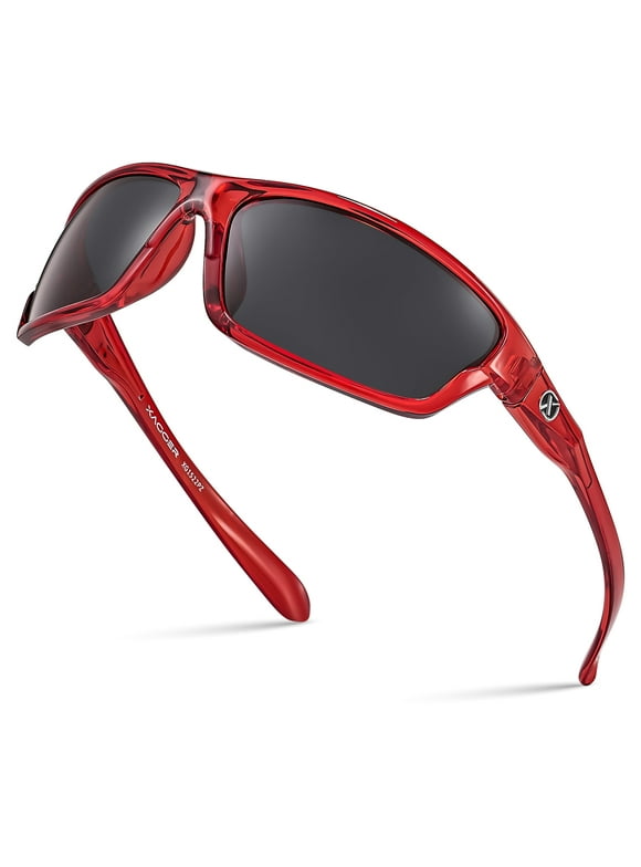 Xagger Polarized Wrap Around Sport Sunglasses for Men Women TR90 Frame Driving Running Fishing Golf Sun Glasses