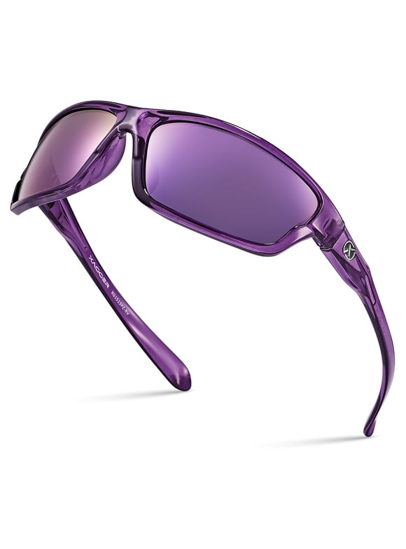 Xagger Polarized Wrap Around Sport Sunglasses for Men Women TR90 Frame Driving Running Fishing Golf Sun Glasses