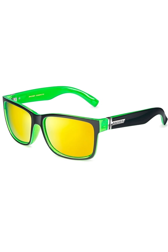 Two-Tone Square Polarized Sunglasses for Men Women UV400 Mirrored Driving Fishing Golf Sun Glasses