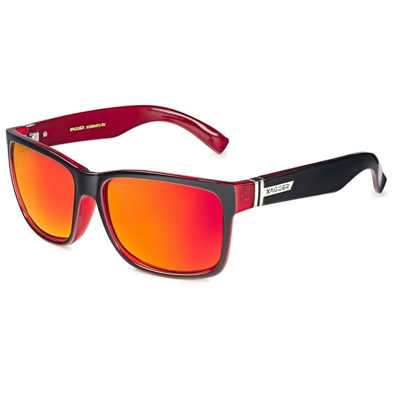 Xagger Two-Tone Square Polarized Sunglasses for Men Women UV400 Mirrored Driving Fishing Golf Sun Glasses