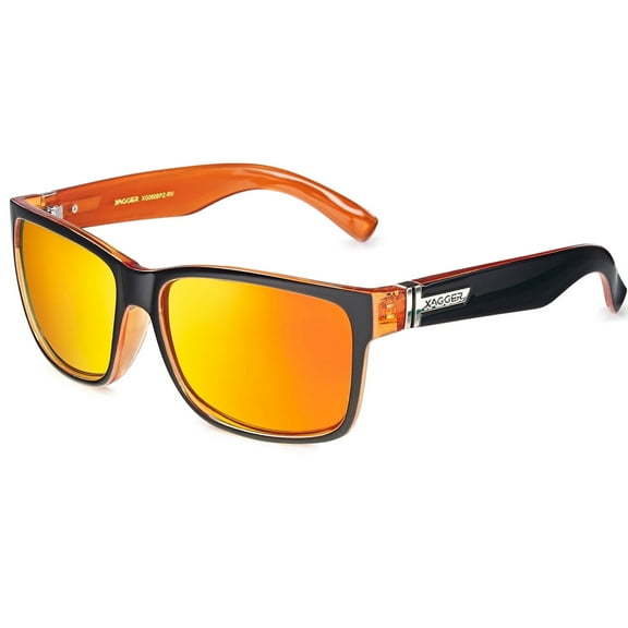 Xagger Two-Tone Square Polarized Sunglasses for Men Women UV400 Mirrored Driving Fishing Golf Sun Glasses
