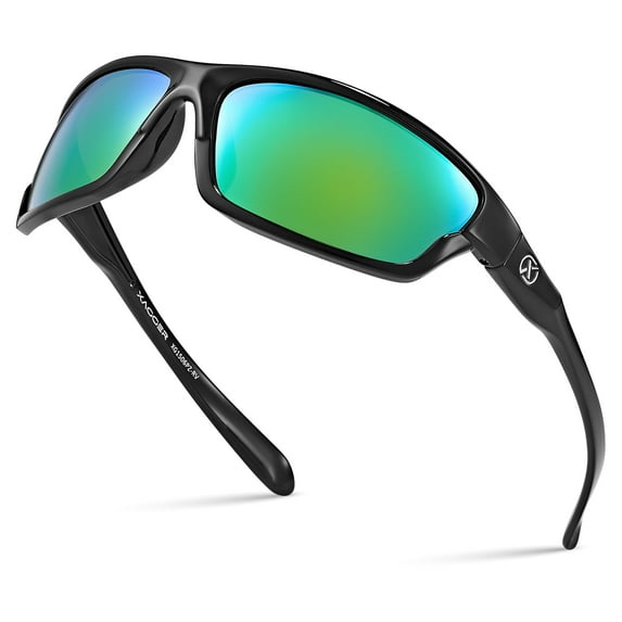 Xagger Wrap Around Polarized Sports Sunglasses for Men Women TR90 Frame Driving Running Fishing Sun Glasses