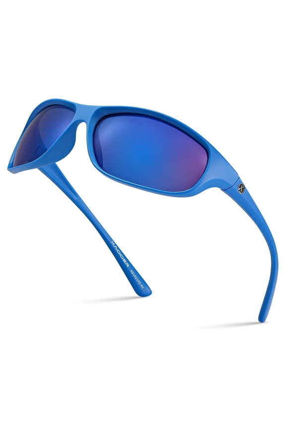 Wrap Around Sport Polarized Sunglasses for Men Women Running Driving Fishing TR90 Frame Glasses