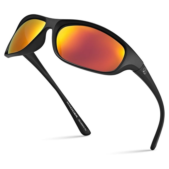 Xagger Wrap Around Sport Polarized Sunglasses for Men Women Running Driving Fishing TR90 Frame Glasses