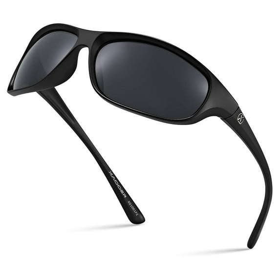 Xagger Wrap Around Sport Polarized Sunglasses for Men Women Running Driving Fishing TR90 Frame Glasses