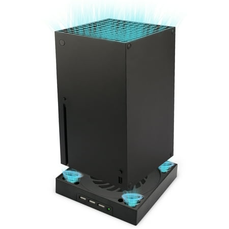 Xahpower Cooling Fan Stand for Xbox Series X, Dual Purpose Cooler System Dock Station with 3 USB Port and LED Light Indicator 3 Level Adjustable Speed
