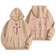 thumbnail image 1 of Xaionu Women'S Hoodies Long Sleeve Word Graphic Hoodie Sweatshirts Oversized Preppy Hoodie Sweatshirt With Pockets, 1 of 7