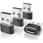 Xameyia 4-Pack USB C Female to USB Male Adapter for Most Device,Black