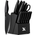 thumbnail image 1 of Xanapon 13-Piece Knife Set for Kitchen, Built-in Sharpener Block, German Stainless Steel, Dishwasher Safe, Black, 1 of 9