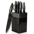 thumbnail image 1 of Xanapon Knife Set, 7 Pieces Kitchen Knife Block Set, High Carbon German Stainless Steel, Dishwasher Safe Knives with Sharpener, Black, 1 of 9