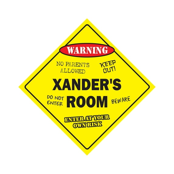 Xander's Room Sign Crossing Zone Xing | Indoor/Outdoor | 14" Tall kids bedroom decor door children's name boy girl