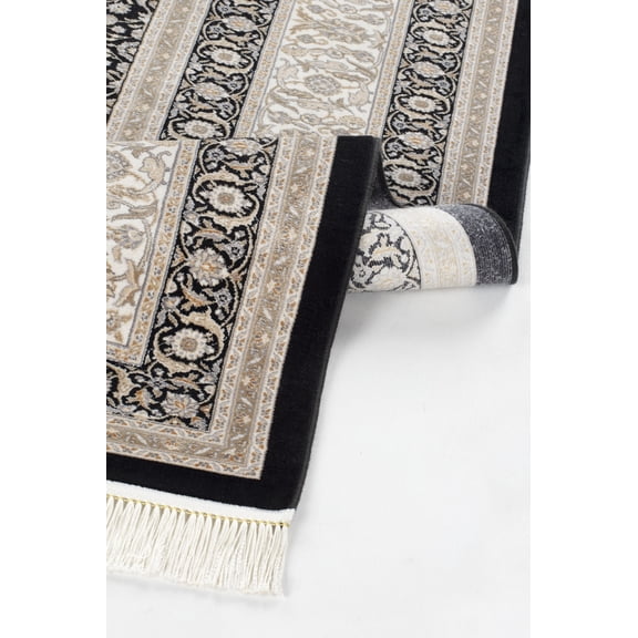 Xandria Frame Bamboo Area Rugs for Living Room Jacquard Textured Modern Rugs Soft Geometric Rug for Bedroom Washable Rug Non-Slip Bohemian Carpet Perfect for Dining Room Office