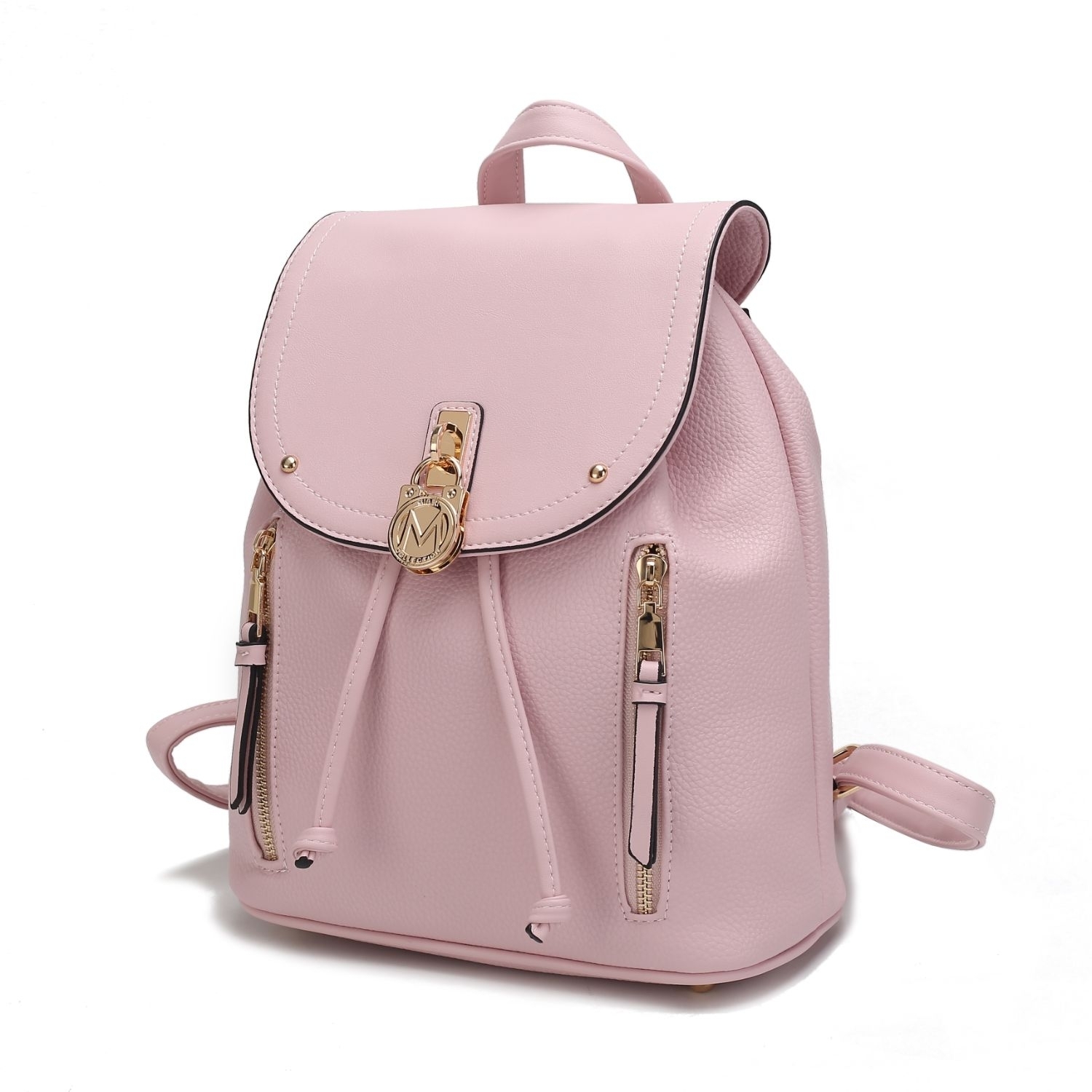 Light pink Leather Backpack Camila Leather Backpack - Dusty Pink – Belle & Bloom main image 4