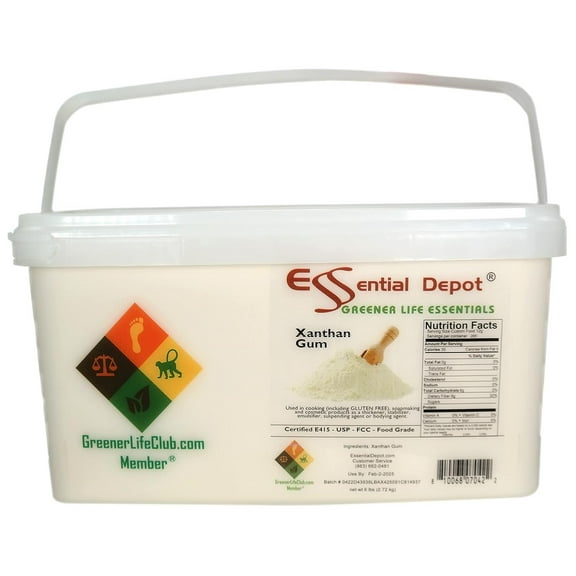Xanthan Gum - 6 lb - Shipped in a safety-sealed PP square pail with resealable lid and removable handle