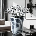 thumbnail image 1 of Xanthippe Irregular Hand-blown Colored Glaze Vase；Table Vase；Wide-mouth Vase；Modern Sculptural Vase, 1 of 10