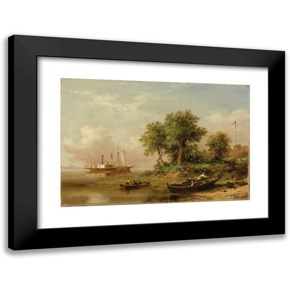 Xanthus Russell Smith 14x11 Black Modern Framed Museum Art Print Titled - Palmettos at Port Royal (1866)