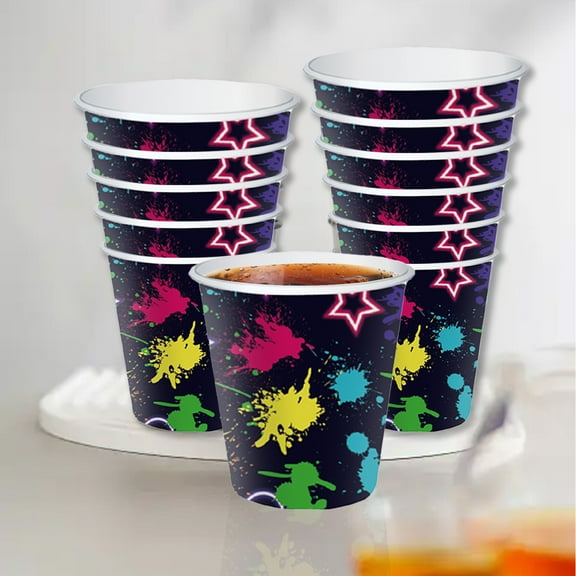 Xaoshaoyi 16 Cups Mini Mouthwash Cup Disposable Bathroom Cup Small Paper Cup Drinking Cup Home Office Travel Picnic Party Supplies Cup