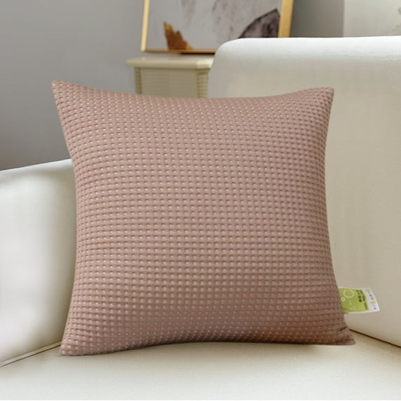 Xaoshaoyi Bedding Bed Pillows Sofa Pillows Ice Silk Cooling Pillows Home High Quality Boutique Decor Throw Pillow for Living Room Bedroom or Outdoor, Coffee, 17.7" x 17.7"