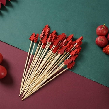 Xaoshaoyi Clearance! Christmas Wooden Cocktail Stick Fruit Stick Disposable Wooden Cocktail Stick