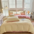 thumbnail image 1 of Xaoshaoyi Queen Comforter Set 4Pcs Light Beige Bedding Comforter Sets Full Washable Cotton Solid Color Bed Sheet Duvet Cover And Pillowcases(Yellow), 1 of 9