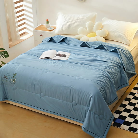 Xaoshaoyi Summer Cool Quilt Twin/Twin Extra Long Comforter Lightweight Summer Bedding Mosquito Repellent Quilt Double Conditioned Quilt 79 x 59 Inch, Blue