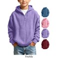thumbnail image 1 of Xaqiouau Boys Waffle Knit Hoodie Half Zip Pullover Long Sleeve Solid Color with Arm Pocket Warm Casual Winter Hooded Sweatshirt for School Daily Wear, 1 of 9