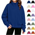 thumbnail image 1 of Xaqiouau Kids Zip Up Sweatshirt Full Zip Fleece Track Jackets Boys Girls Fall Fashion Outfits Winter Clothes with Pockets Kids Clothes, 1 of 7