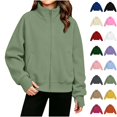 thumbnail image 1 of Xaqiouau Kids Zip Up Sweatshirt Full Zip Fleece Track Jackets Boys Girls Fall Fashion Outfits Winter Clothes with Pockets Kids Clothes, 1 of 7