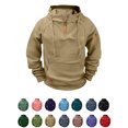 thumbnail image 1 of Xaqiouau Men's Half Zip Hoodie Raglan Sleeve Pullover Multi-Pocket Fleece Lined Sweatshirt Hooded Outdoor Sportswear Top with Kangaroo Pocket Khaki S, 1 of 6