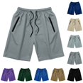 thumbnail image 1 of Xaqiouau Mens Mesh Athletic Shorts Quick Dry Basketball Shorts Elastic Waist Drawstring Gym Workout Running Shorts with Zipper Pockets, 1 of 7