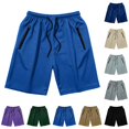 thumbnail image 1 of Xaqiouau Mens Mesh Athletic Shorts Quick Dry Basketball Shorts Elastic Waist Drawstring Gym Workout Running Shorts with Zipper Pockets, 1 of 7