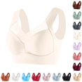 thumbnail image 1 of Xaqiouau Seamless Wireless Bras for Women Full Coverage Plus Size Padded Ice Silk Bra Wide Strap No Underwire Breathable Supportive Jelly Bra, 1 of 3
