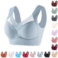 thumbnail image 1 of Xaqiouau Seamless Wireless Bras for Women Full Coverage Plus Size Padded Ice Silk Bra Wide Strap No Underwire Breathable Supportive Jelly Bra, 1 of 3