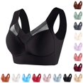 thumbnail image 1 of Xaqiouau Seamless Wireless Bras for Women Full Coverage Plus Size Padded Ice Silk Bra Wide Strap No Underwire Breathable Supportive Jelly Bra, 1 of 3