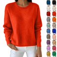 thumbnail image 1 of Xaqiouau Sweaters for Women Crewneck Knit Pullover Long Sleeve Soft Lightweight Casual Loose Fit Layering Wear Alone Fall Winter Sweaters, 1 of 5