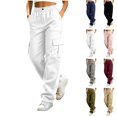 thumbnail image 1 of Xaqiouau Women's High Waist Cargo Jogger Pants Casual Utility Trousers with Multi Pockets Elastic Waist for Outdoor Hiking Work, 1 of 9