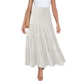 thumbnail image 1 of Xaqiouau Women's High Waisted Smocked Tiered Maxi Skirt Soft Lightweight Flowy Casual Boho Long Skirt for Summer Beach Vacation and Everyday Wear, 1 of 9