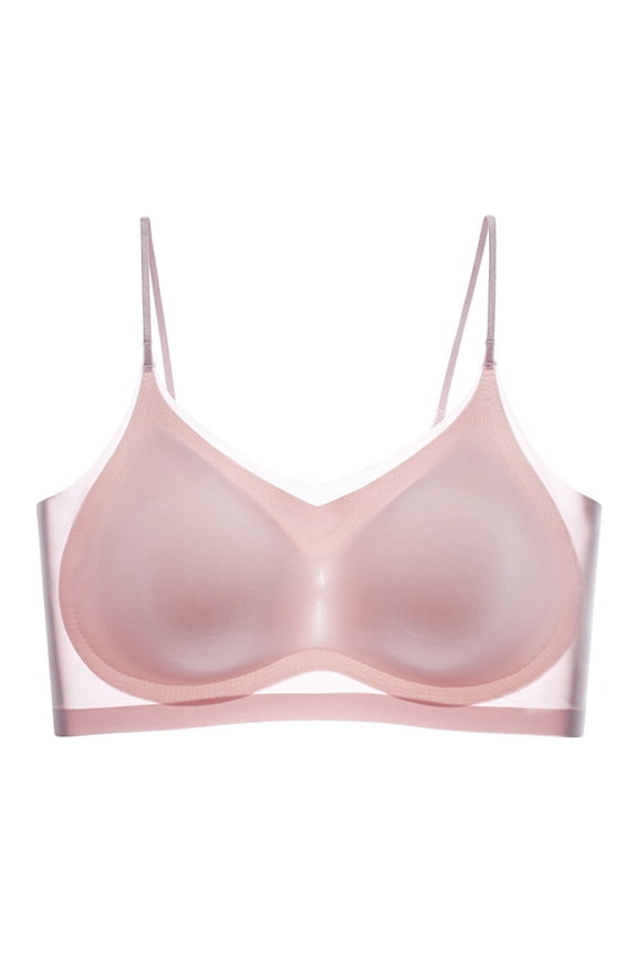 Women's Sheer Mesh Thin Bras Adjustable Thin Strap Solid Color Everyday Bras For Daily All Day Wear