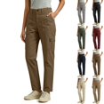 thumbnail image 1 of Xaqiouau Women's Straight Leg Cargo Pants High Rise Utility Trousers with Multi Pockets Casual Work Pants, 1 of 8
