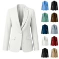 thumbnail image 1 of Xaqiouau Womens Business Casual Blazer Single Button Suit Jacket Long Sleeve Office Work Blazer Slim Fit Dressy Casual Jacket with Pockets, 1 of 6