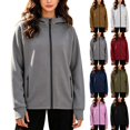 thumbnail image 1 of Xaqiouau Womens Full Zip Hoodie Fleece Sweatshirt Lightweight Hooded Jacket Long Sleeve Casual Zip Up Sweatshirt with Zipper Pockets Soft Pullover Coat, 1 of 6