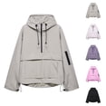 thumbnail image 1 of Xaqiouau Womens Lightweight Windbreaker Jacket Hooded Half Zip Pullover Jacket Waterproof Outdoor Coat/Jacket, 1 of 4