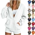 thumbnail image 1 of Xaqiouau Womens Oversized Cardigan Sweatshirt Button Down V Neck Long Sleeve Casual Fleece Jacket Open Front Cardigan with Pockets Fall Winter, 1 of 6