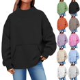thumbnail image 1 of Xaqiouau Womens Oversized Sweatshirts Mock Neck Pullover Long Sleeve Tops Fall Winter Soft Cozy Crewneck Sweatshirt Top with Pockets, 1 of 7